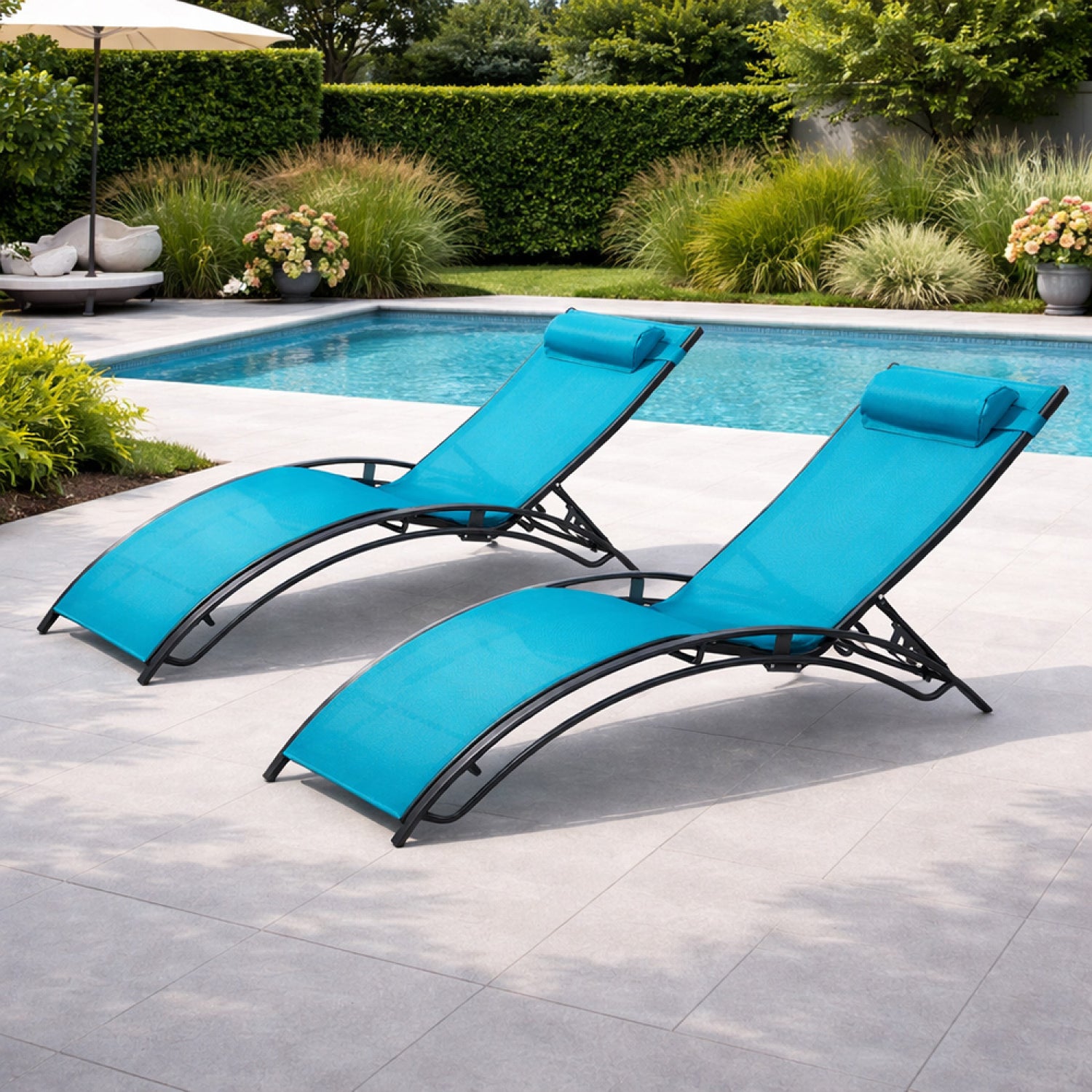 concept-usine-cali-lot-2-transats-acier-kaki-gris-inclinables image 2