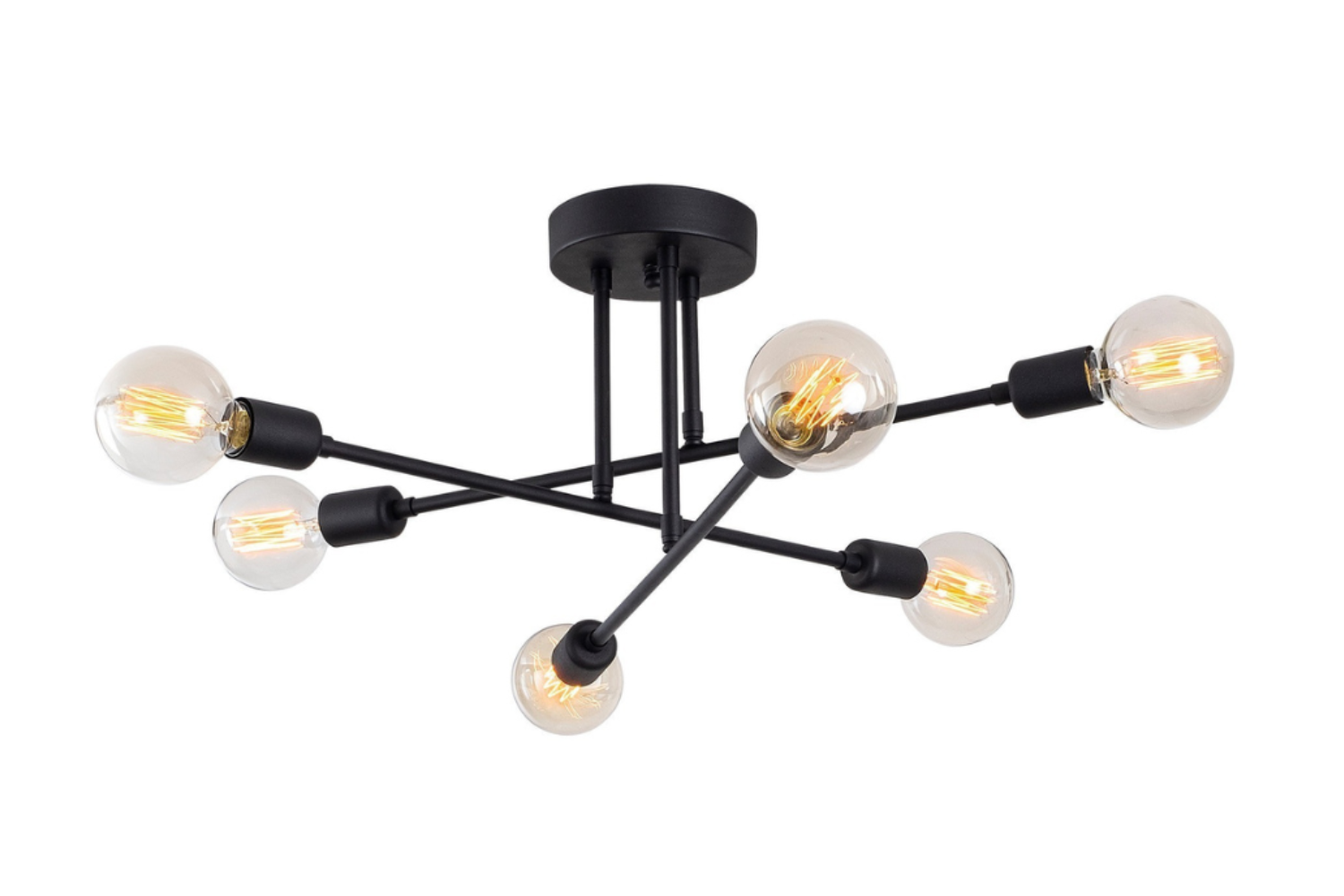 concept-usine-andrea-plafonnier-fer-noir-6-lampes-salon image 2