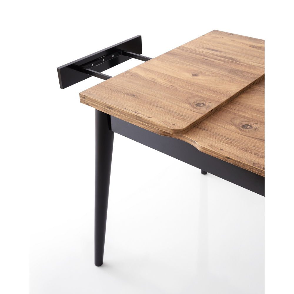 concept-usine-pallini-table-salle-manger-extensible-noir-et-bois-4-places image 8
