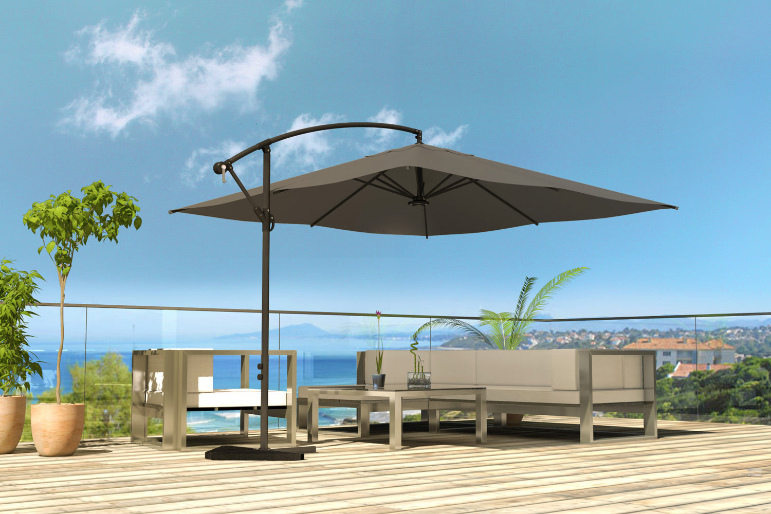 concept-usine-solenzara-led-parasol-d-port-gris-3x3-m-inclinable image 7