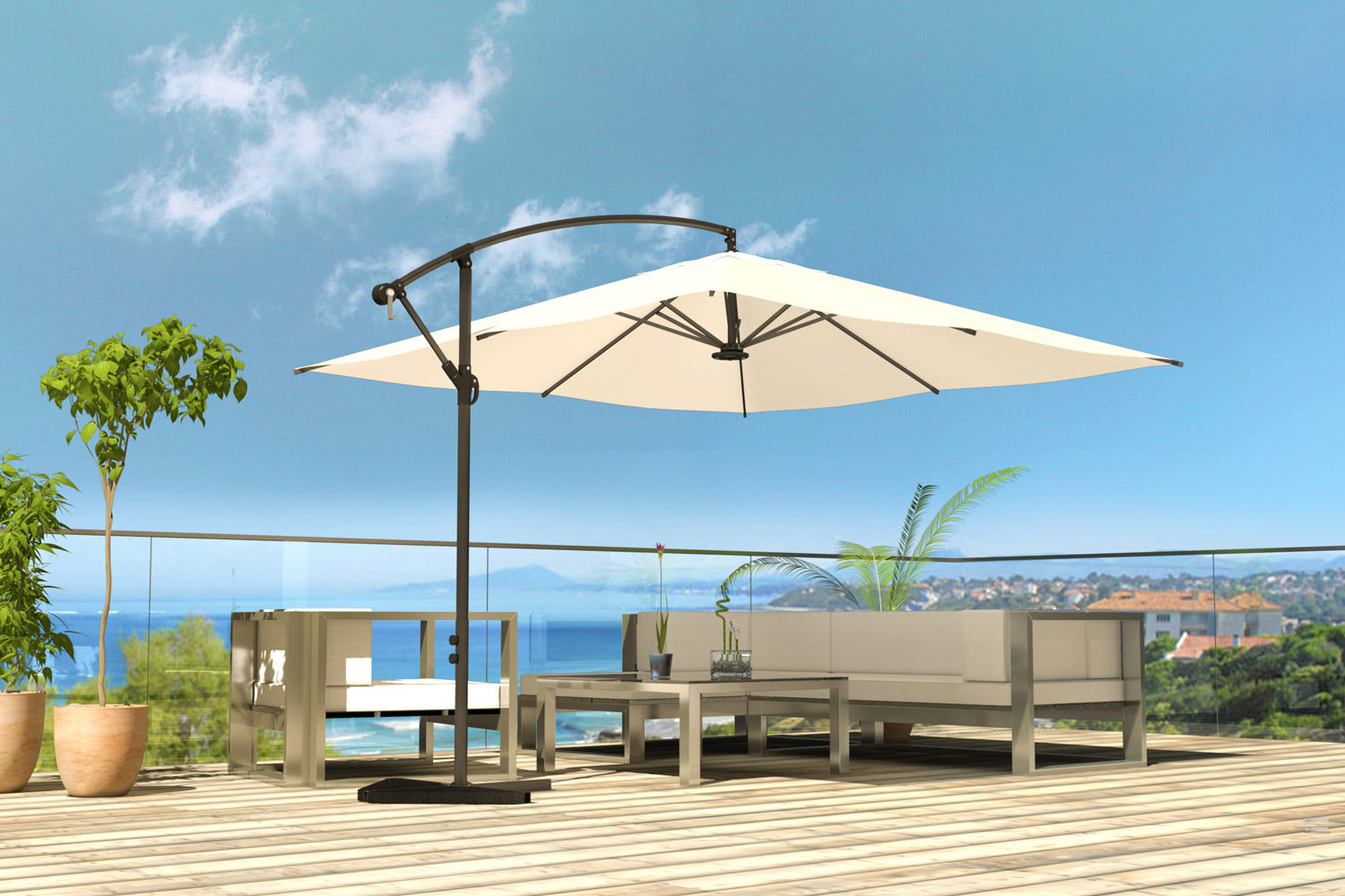 concept-usine-solenzara-led-parasol-d-port-gris-3x3-m-inclinable image 6