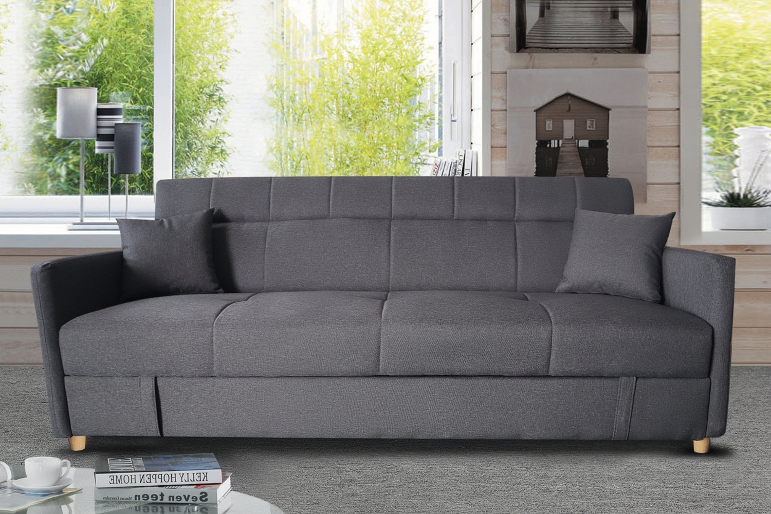 concept-usine-adare-canap-convertible-3-places-gris-fonc-coffre image 1