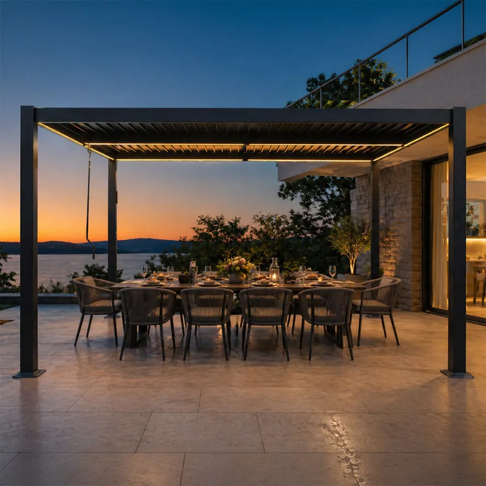 concept-usine-corfu-led-pergola-bioclimatique-noire-4x3-m image 1
