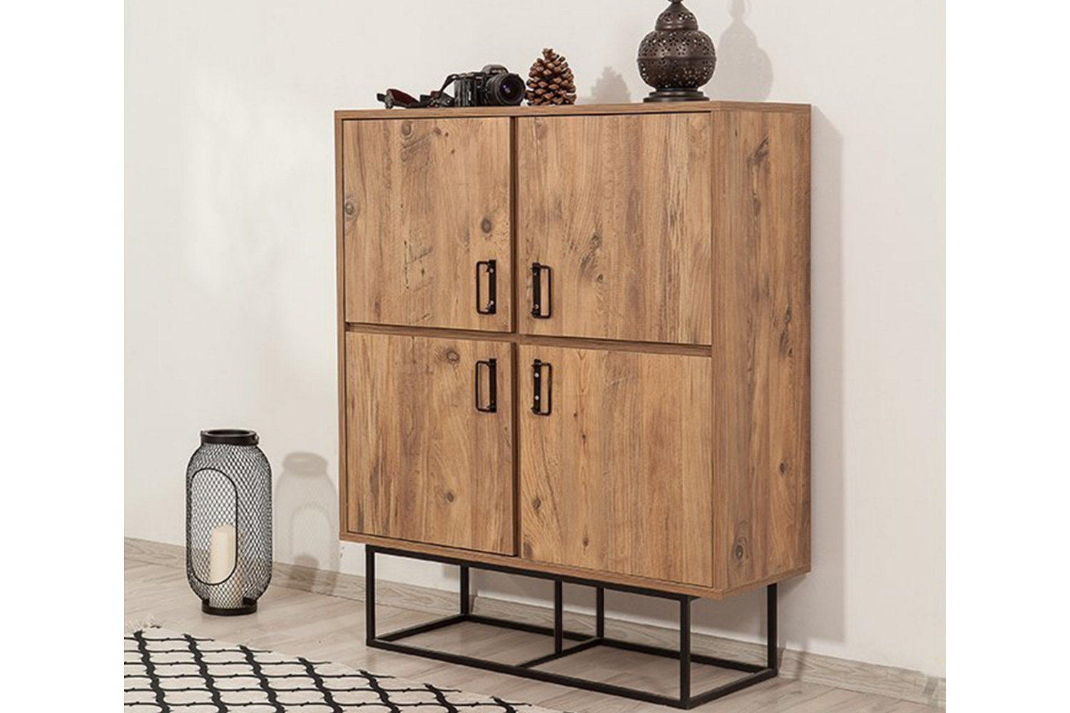 concept-usine-bresov-buffet-90-cm-noir-et-bois-avec-porte image 5