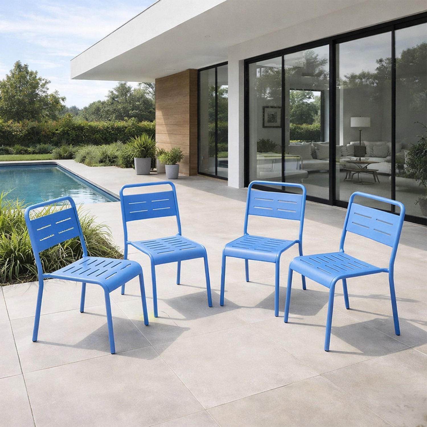 concept-usine-bergame-4-chaises-de-jardin-acier-terracotta image 3