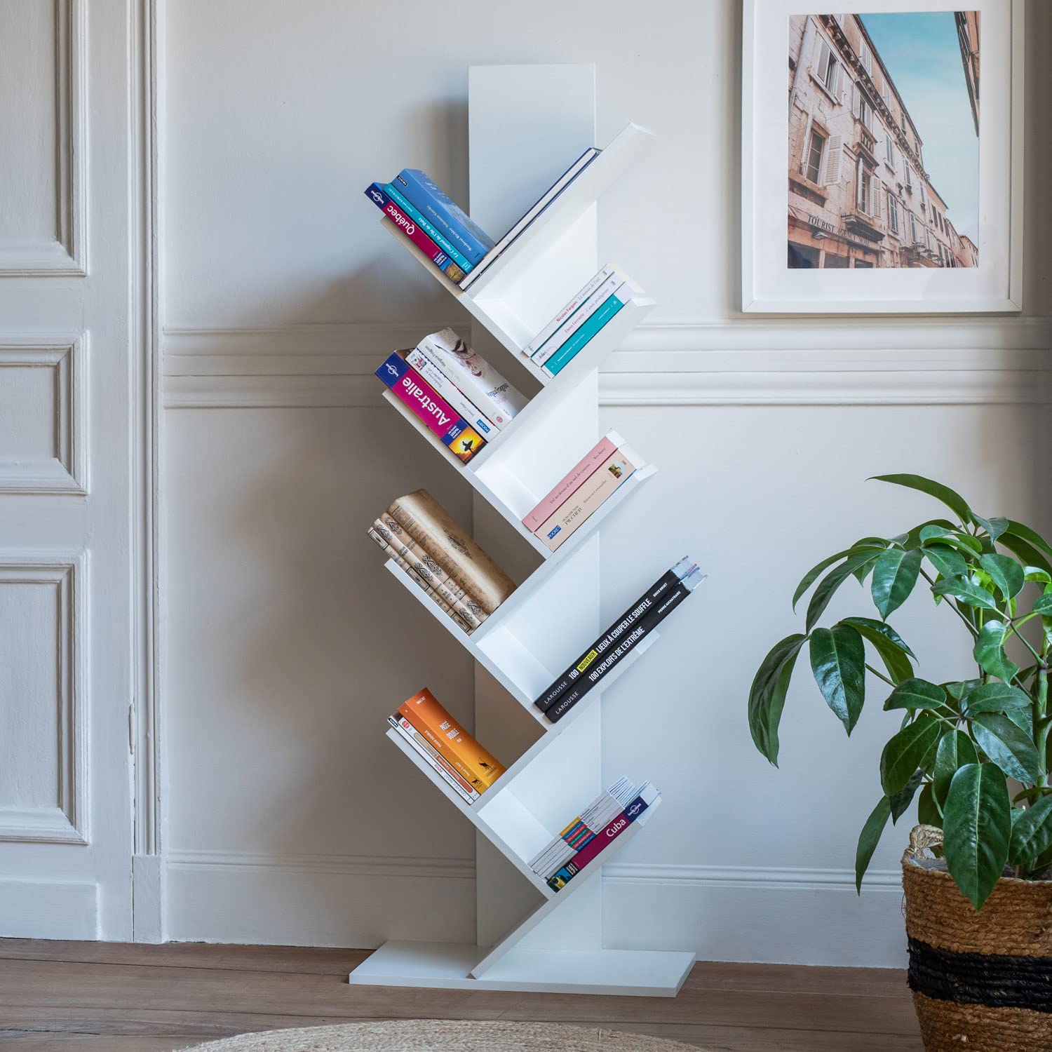 happy-garden-simone-biblioth-que-arbre-8-tag-res-blanc image 2