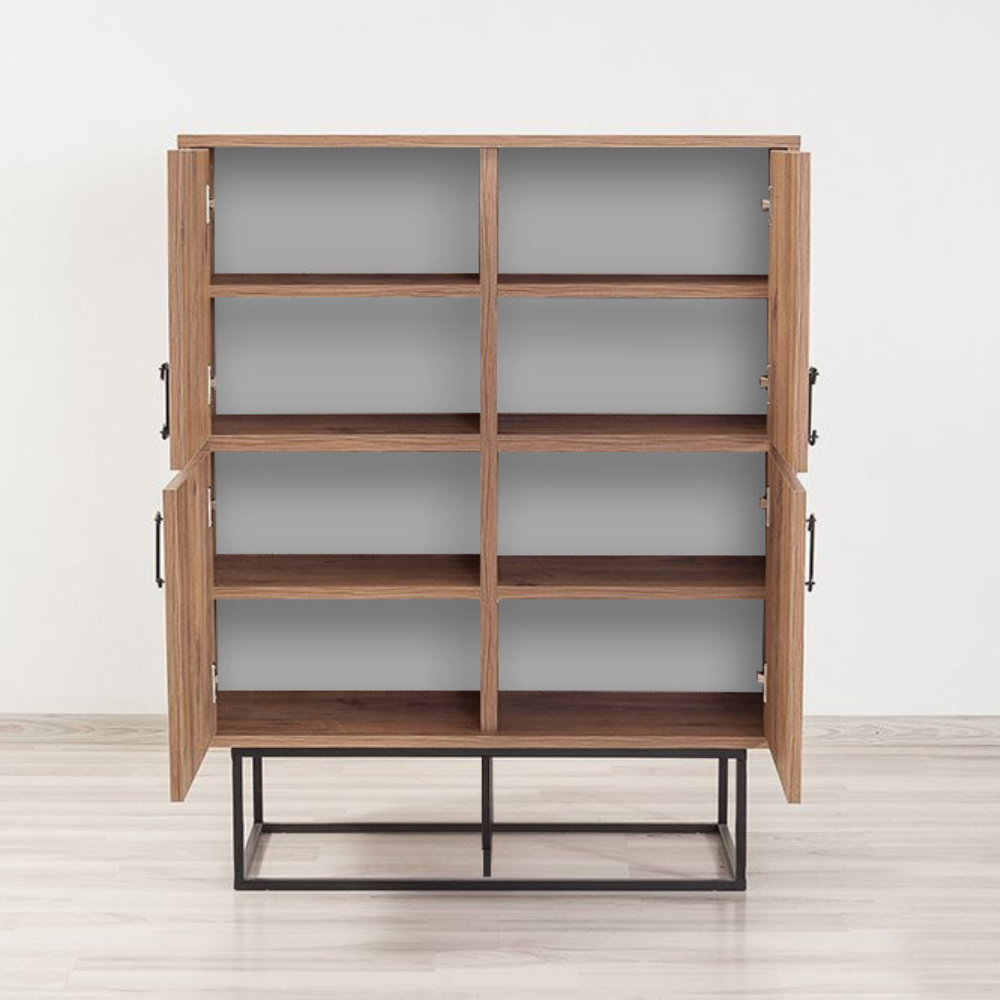 concept-usine-bresov-buffet-90-cm-noir-et-bois-avec-porte image 3