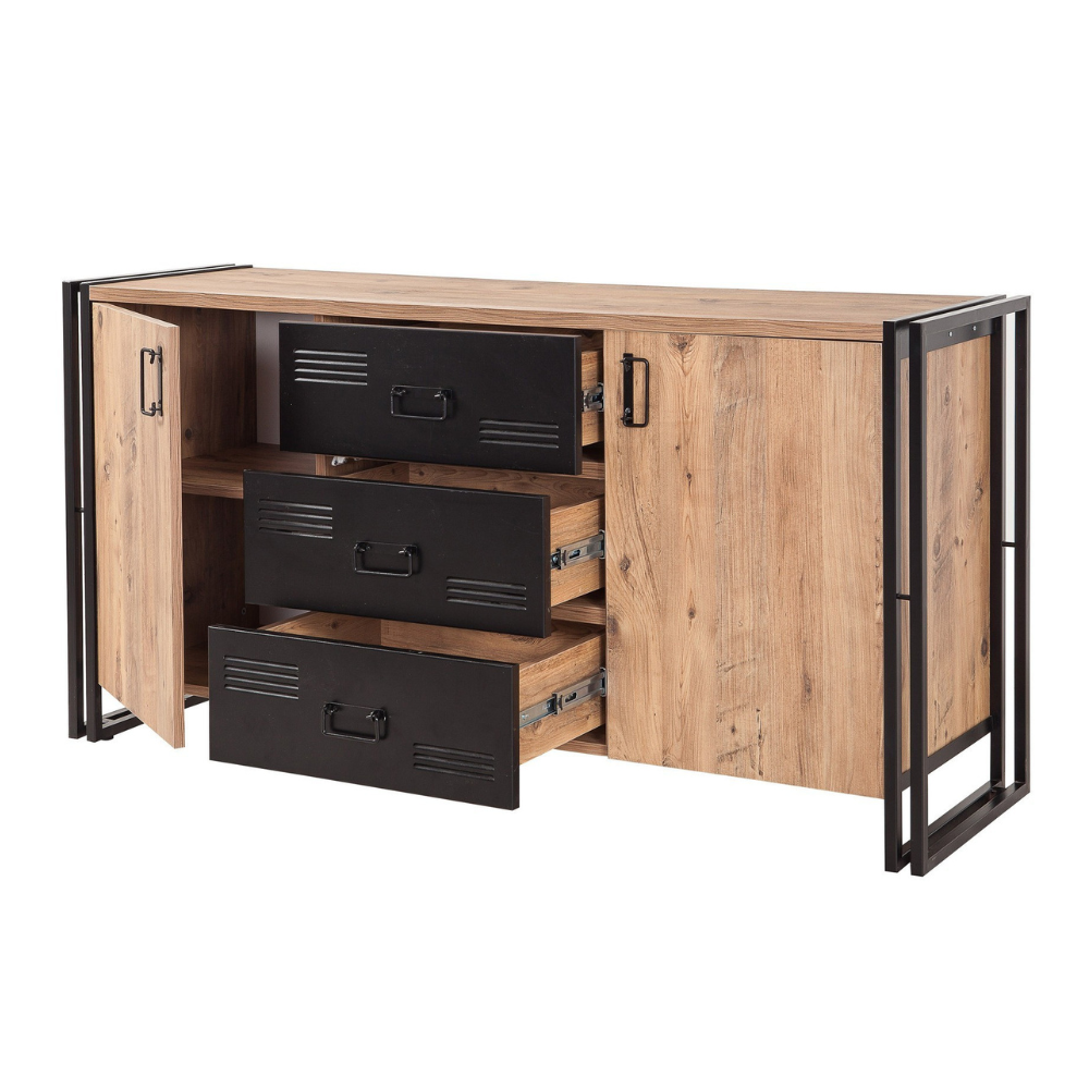 concept-usine-holen-buffet-bois-154-cm-avec-portes-et-tiroirs image 4