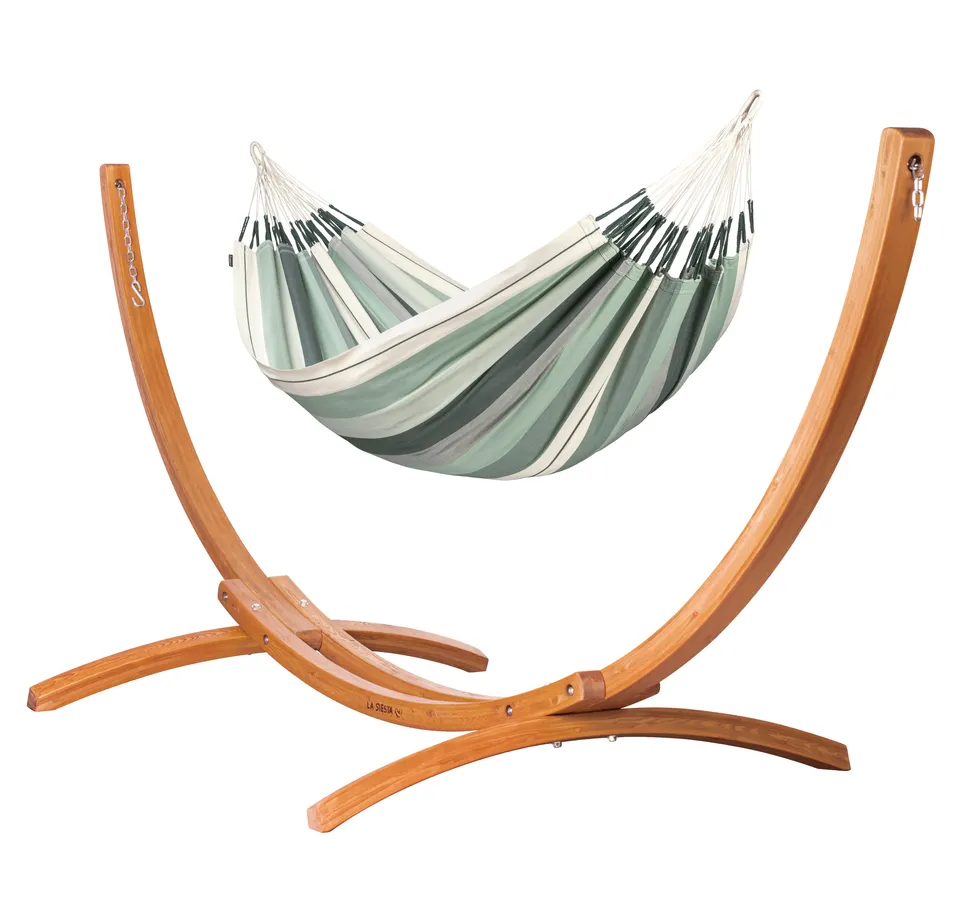 la-siesta-maera-hamac-double-olive-support-bois-350-cm image 1