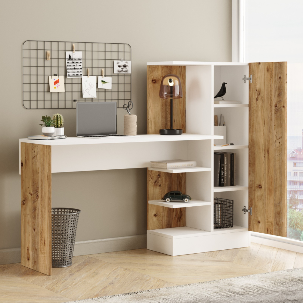concept-usine-tehda-bureau-blanc-bois-avec-rangement image 3