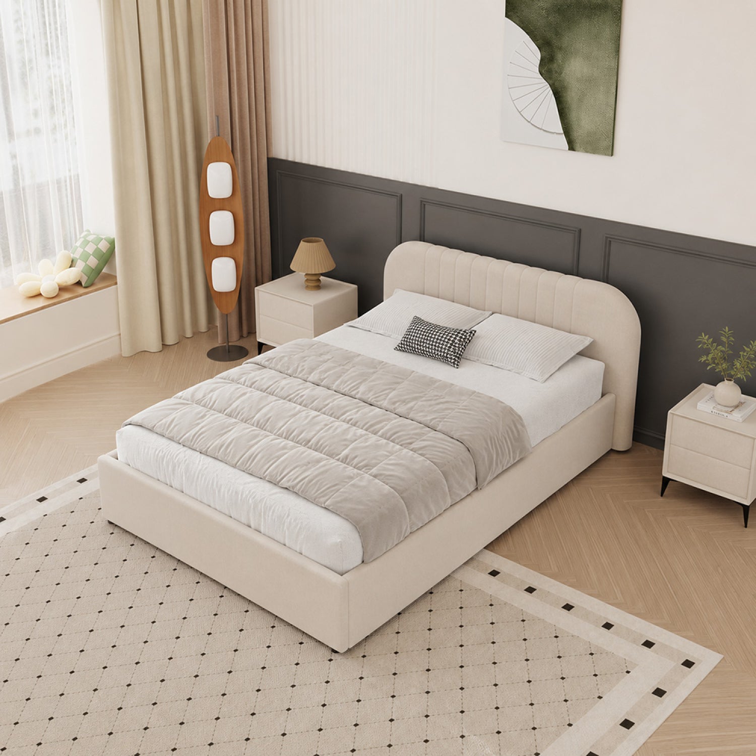 concept-usine-irvine-140x190-lit-coffre-velours-beige image 2