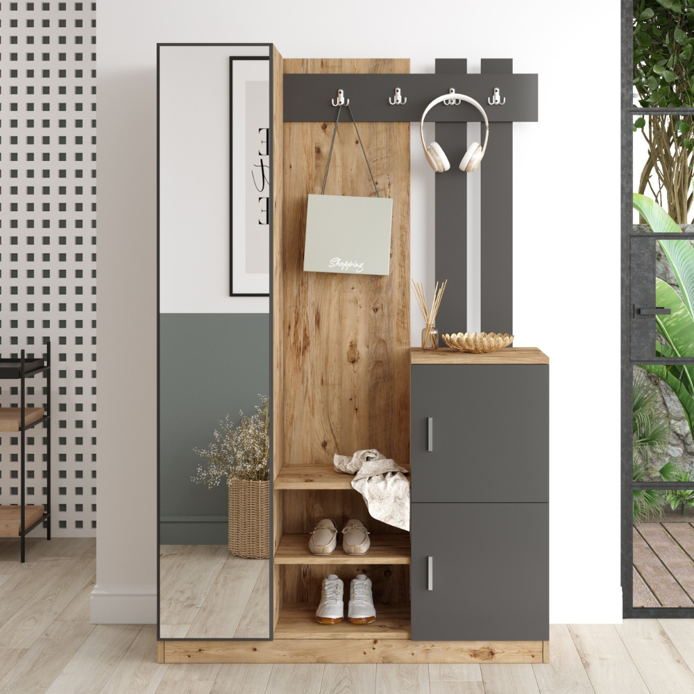 concept-usine-anka-meuble-d-entr-e-bois-gris-avec-miroir image 2