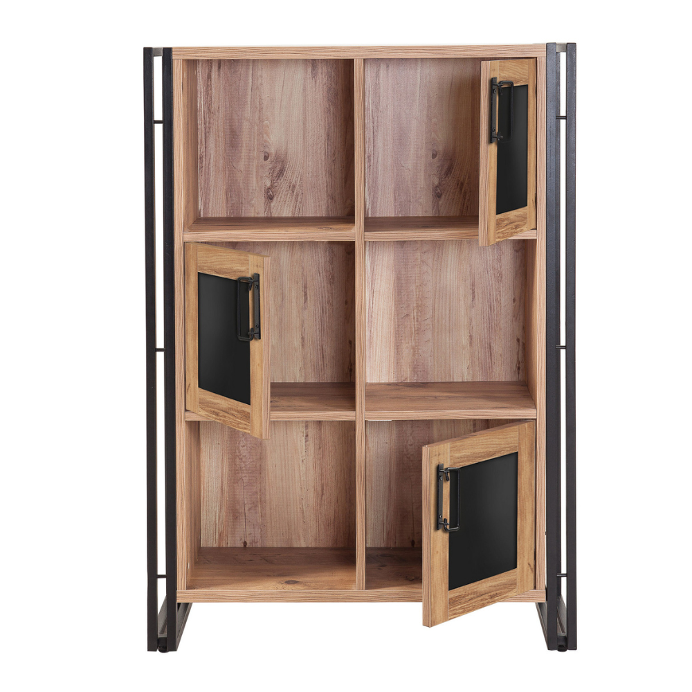 concept-usine-erna-meuble-rangement-salon-bois-noir-avec-portes image 4