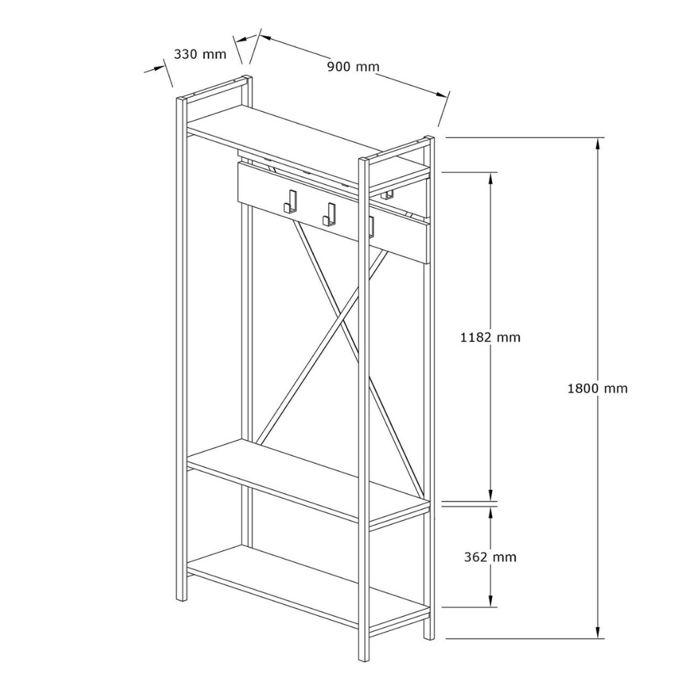 concept-usine-lubin-meuble-entr-e-bois-noir-porte-manteau image 3