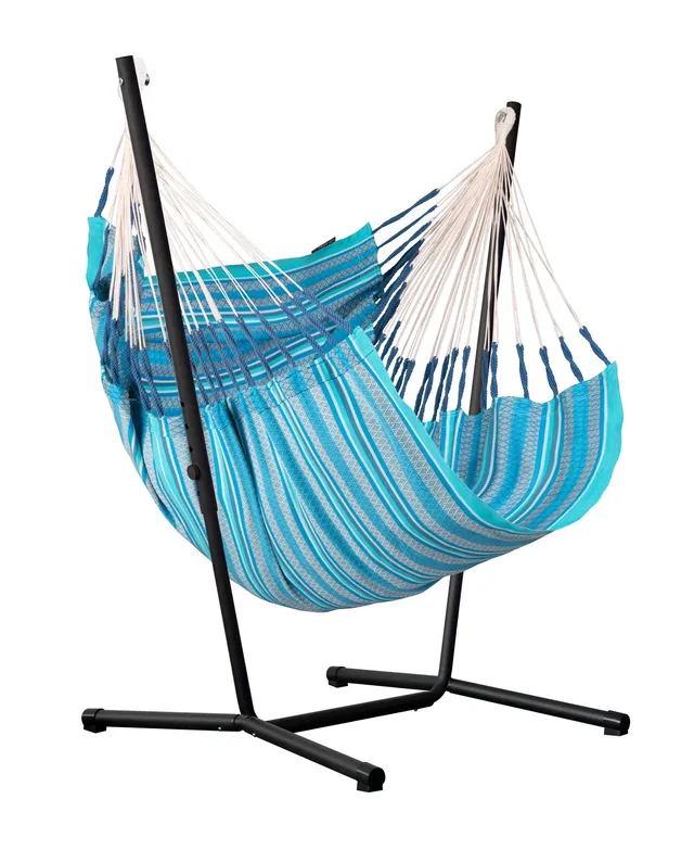 la-siesta-fiji-fauteuil-suspendu-avec-support-basic-azure-coton-bio image 1