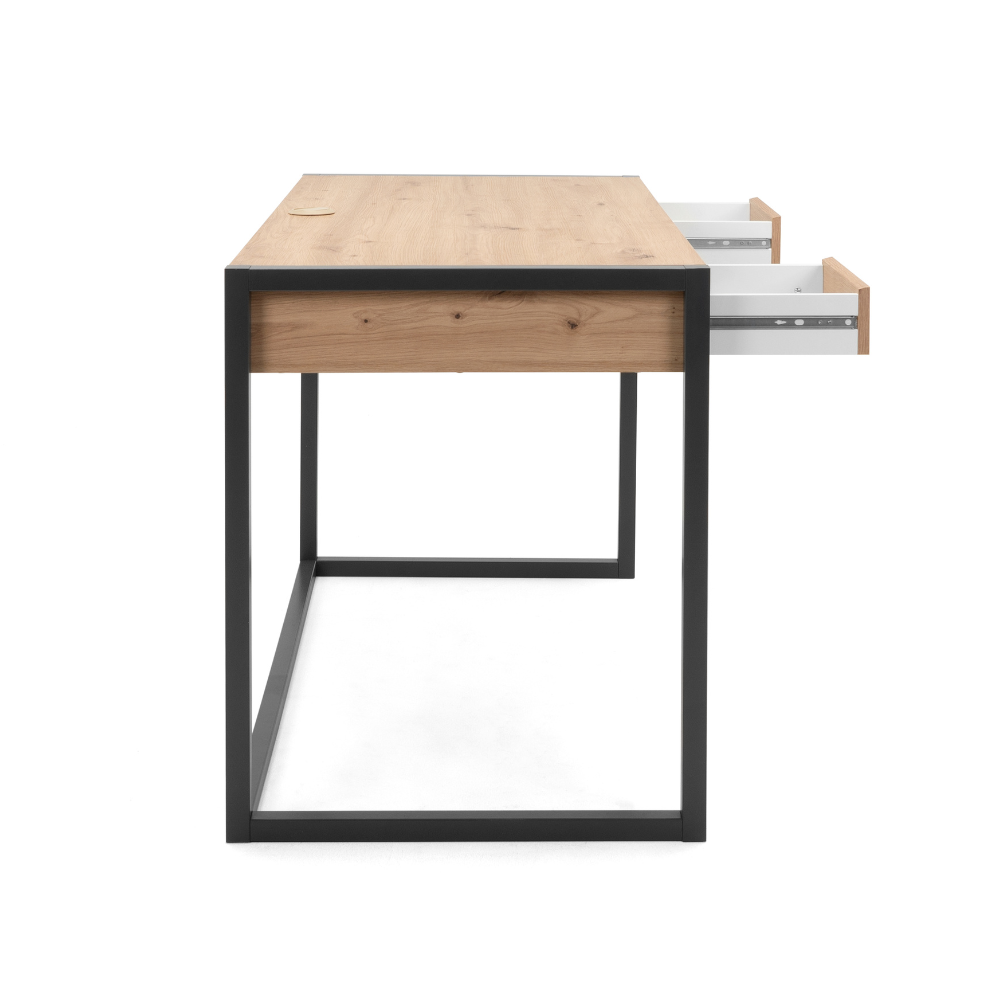 concept-usine-kotor-bureau-industriel-bois-noir-2-tiroirs image 6