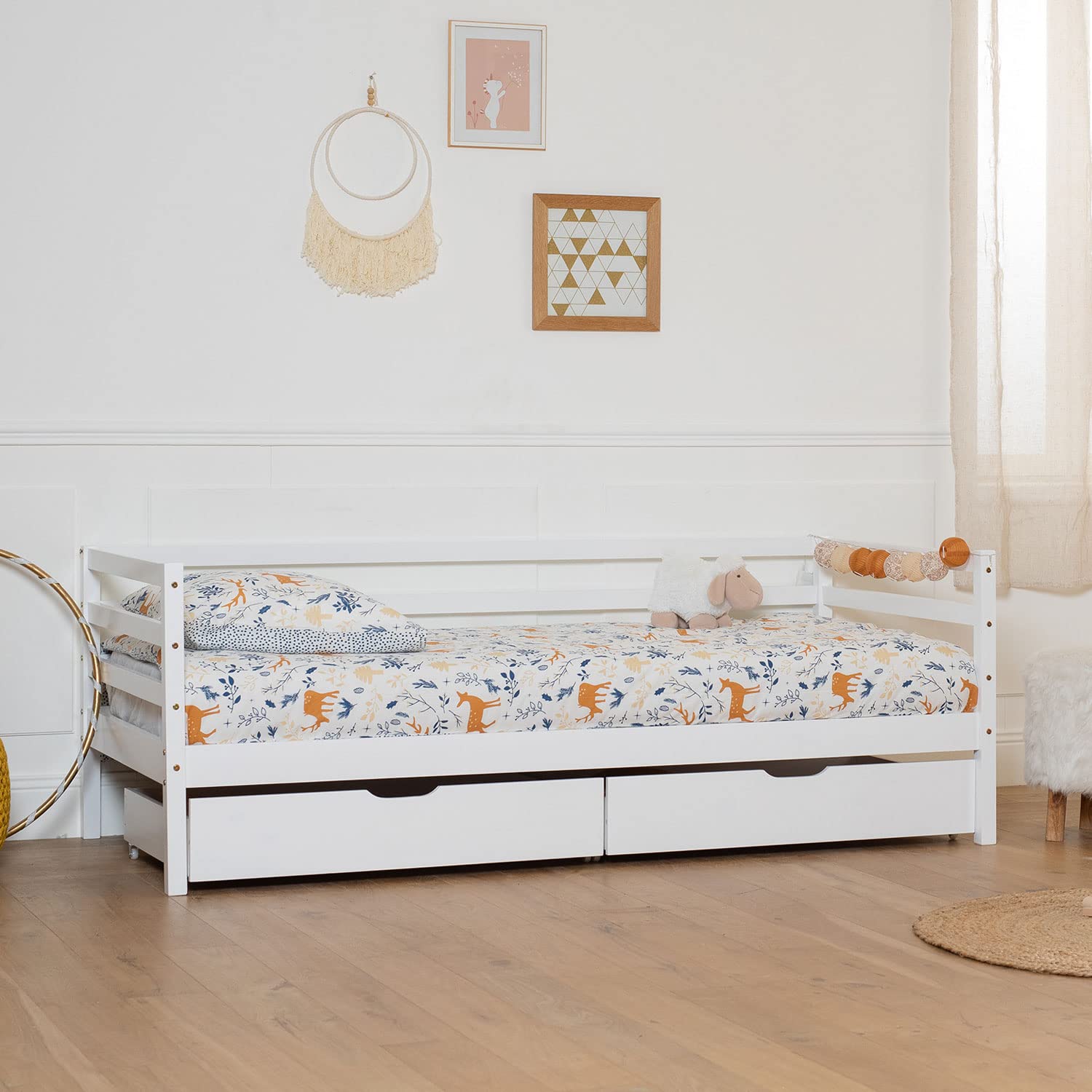happy-garden-jules-lit-banquette-enfant-190x90-blanc-2-tiroirs image 2