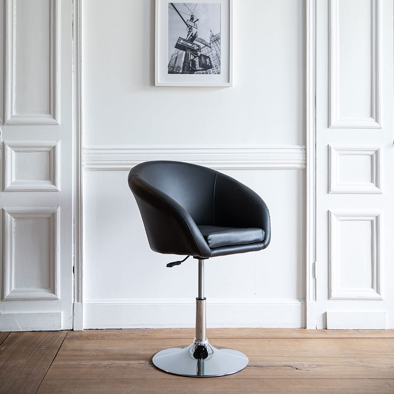 happy-garden-gabin-tabouret-bar-simili-noir-r-glable-dossier image 1