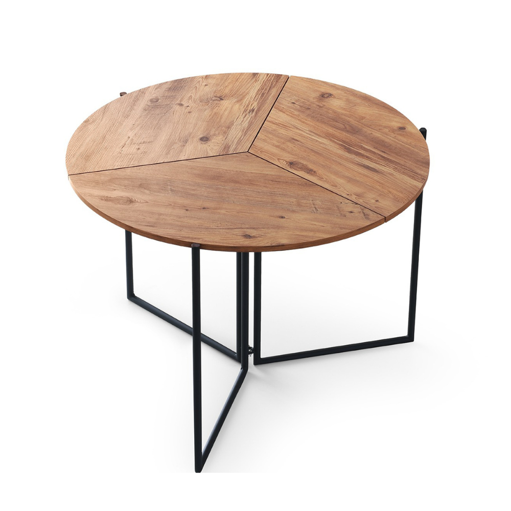 concept-usine-bronie-table-salle-manger-ronde-bois-6-places-pliable image 3