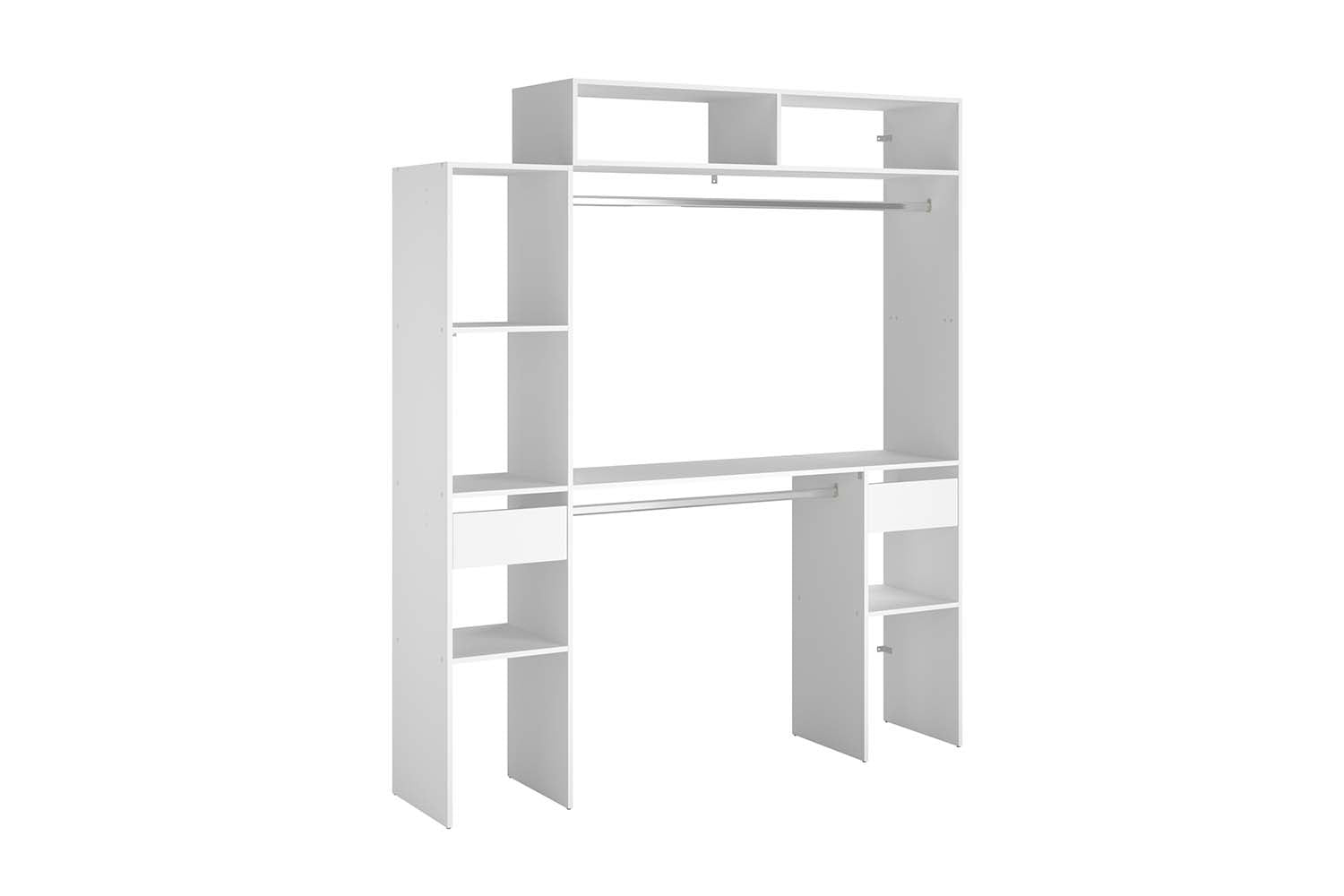 concept-usine-elys-e-dressing-blanc-140-cm-avec-rideau-2-tiroirs image 3