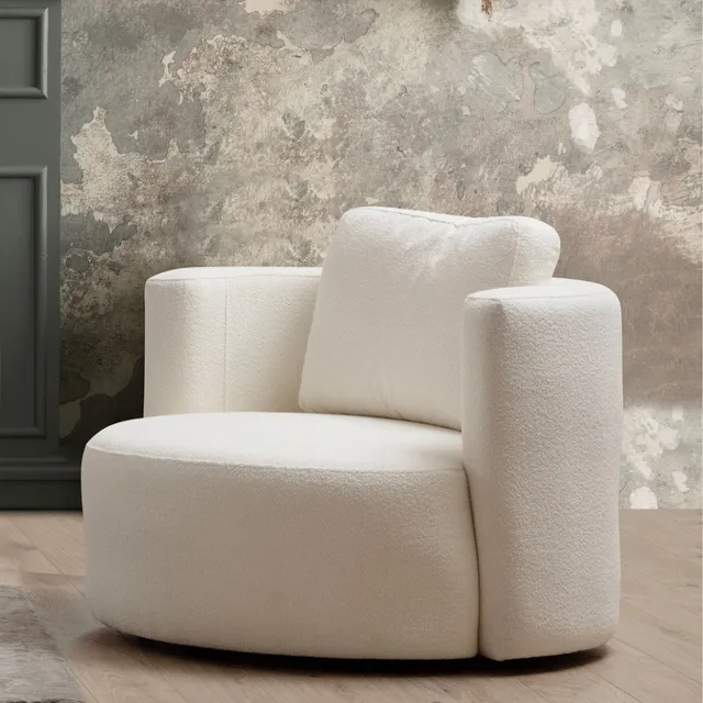 concept-usine-olsen-fauteuil-bouclette-blanc-1-place image 1