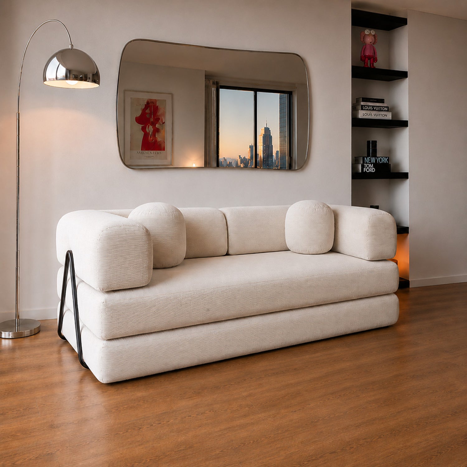 concept-usine-crosby-canap-convertible-3-places-velours-beige image 3