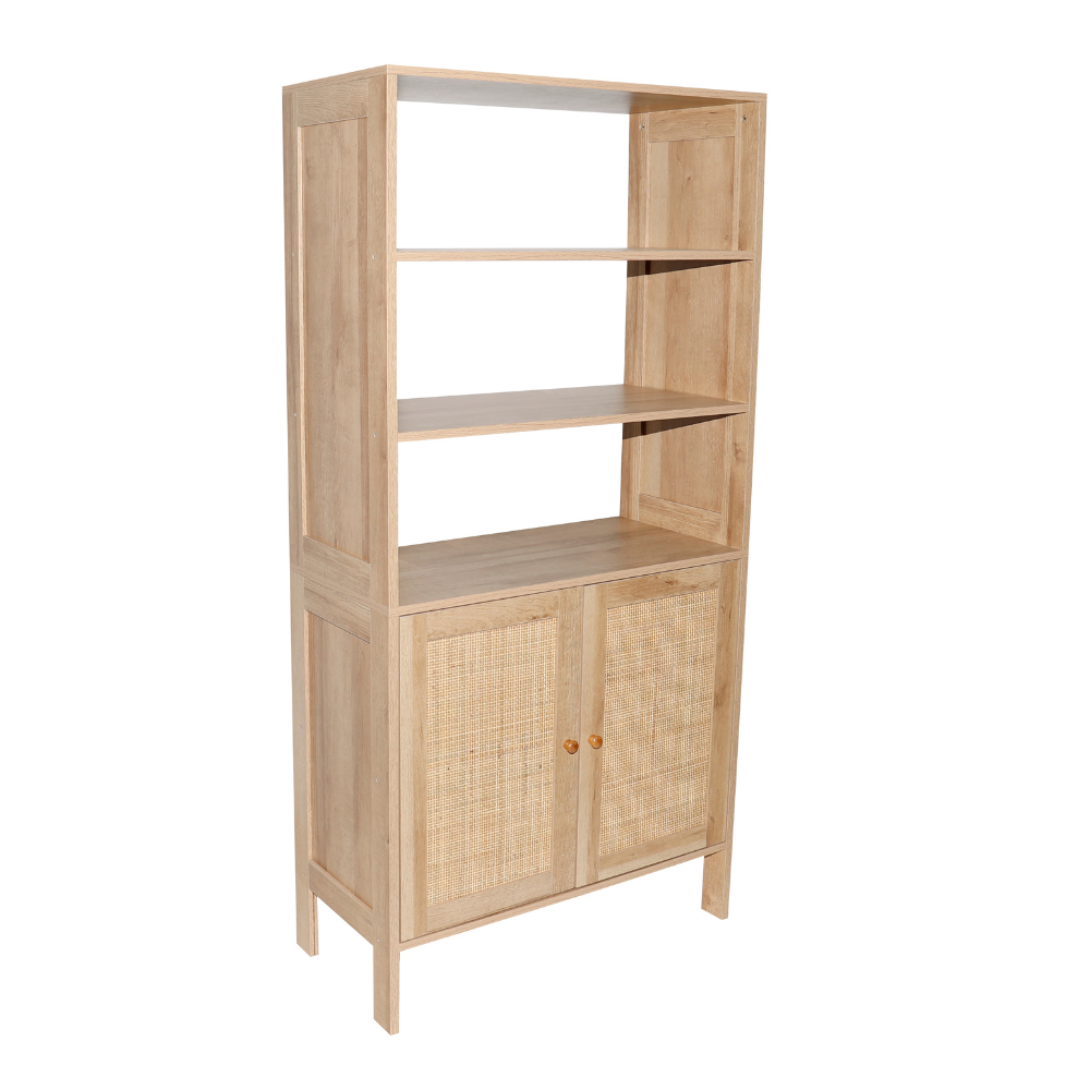 concept-usine-cange-biblioth-que-bois-cannage-scandinave image 4