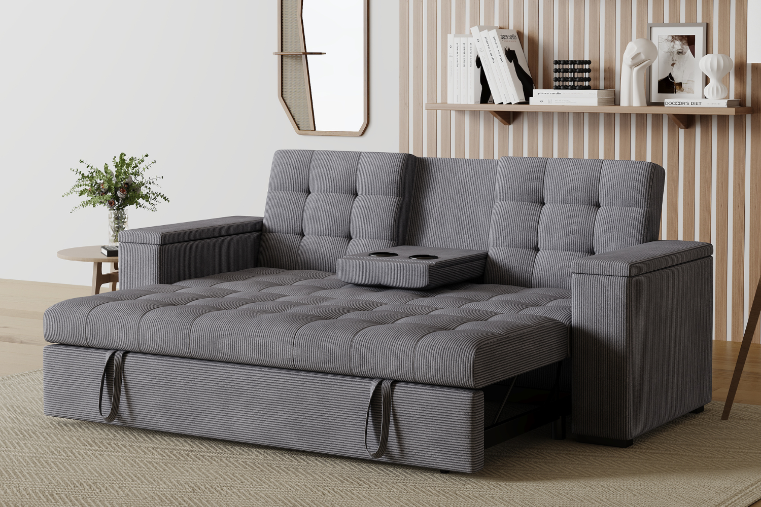 concept-usine-noho-canap-convertible-velours-c-tel-gris-clair image 4
