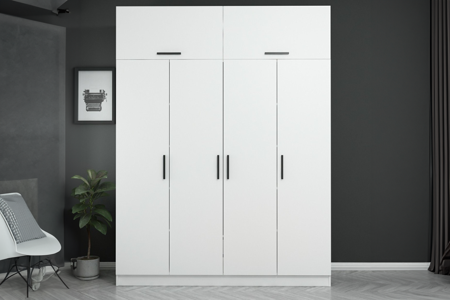 concept-usine-foch-dressing-blanc-180-cm-avec-penderie image 2