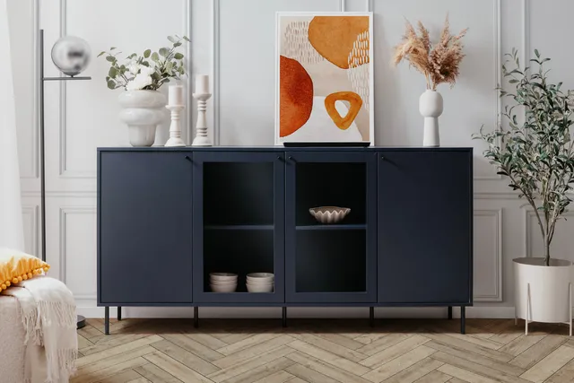 concept-usine-lanzarote-buffet-180-cm-bleu-marine-vitr image 1
