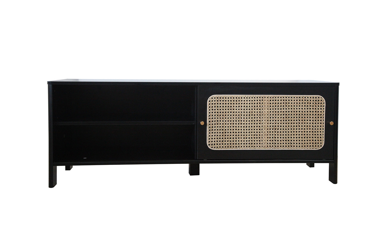 concept-usine-bali-meuble-tv-noir-cannage-140-cm-2-tiroirs image 4