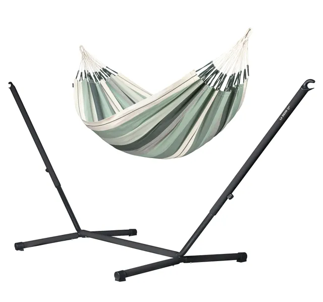 la-siesta-nautico-hamac-double-olive-anthracite-coton-bio image 1
