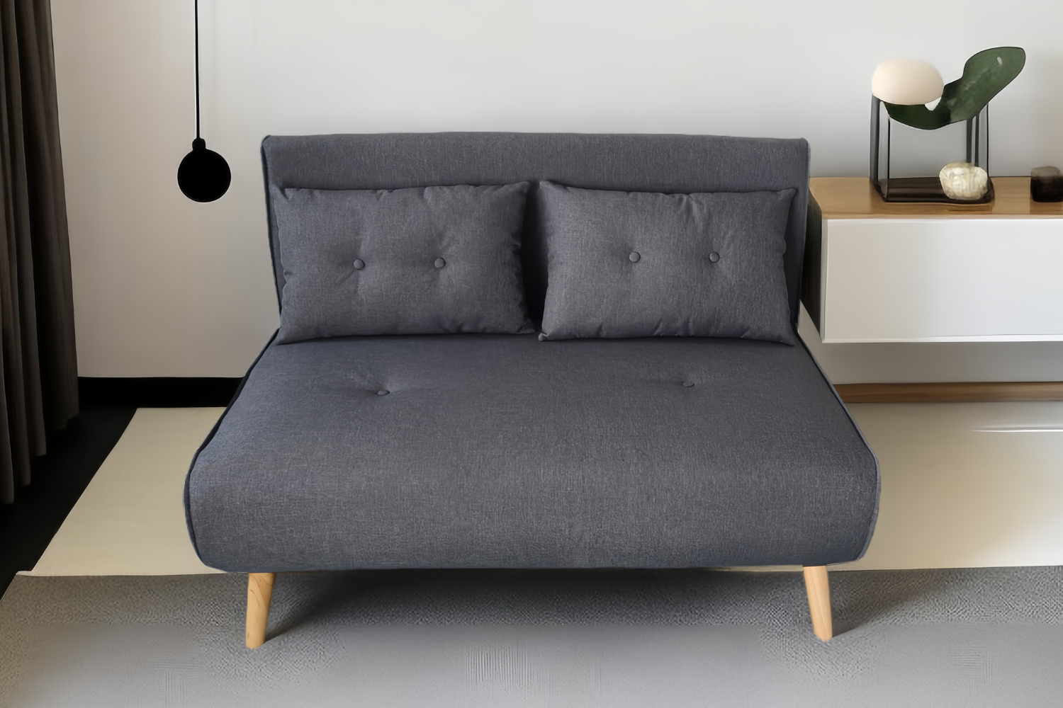concept-usine-doris-canap-convertible-tissu-gris-2-places-120-cm image 1