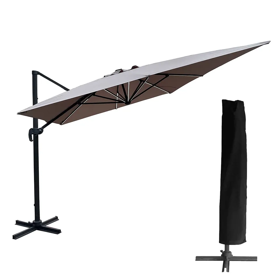 happy-garden-molokai-parasol-d-port-led-3x4-m-taupe image 1