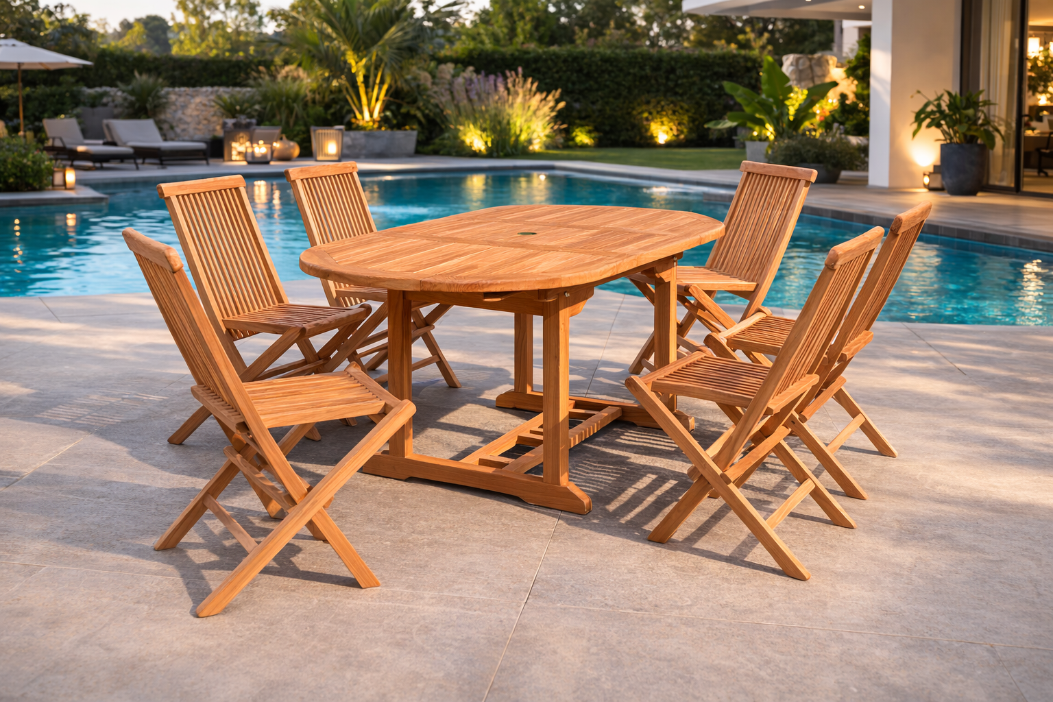 concept-usine-kajang-6-ovale-salon-jardin-teck-6-chaises image 1