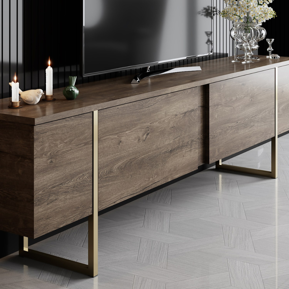 concept-usine-bearn-meuble-tv-180cm-bois-portes-rangement-design image 4