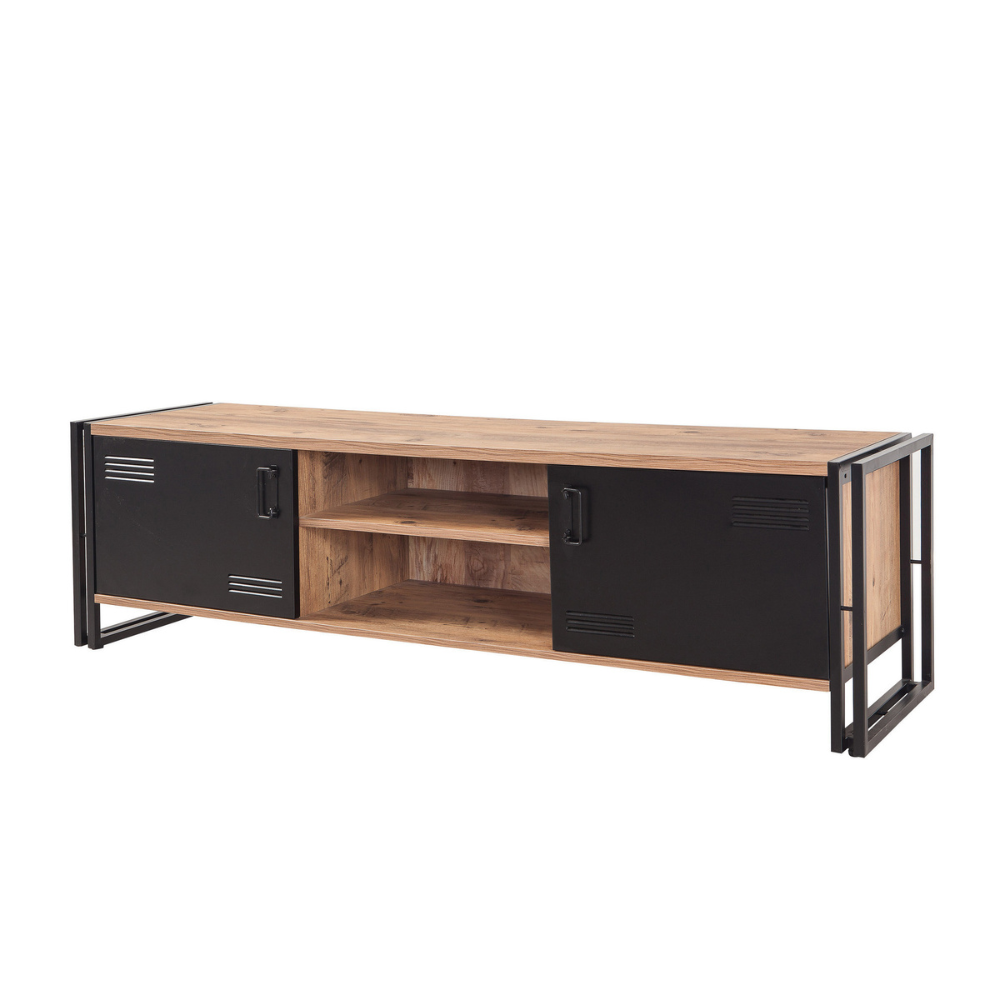 concept-usine-skarm-meuble-tv-industriel-180-cm-bois-noir image 2