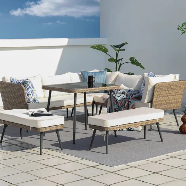 concept-usine-baracoa-salon-de-jardin-9-places-marron-modulable image 1