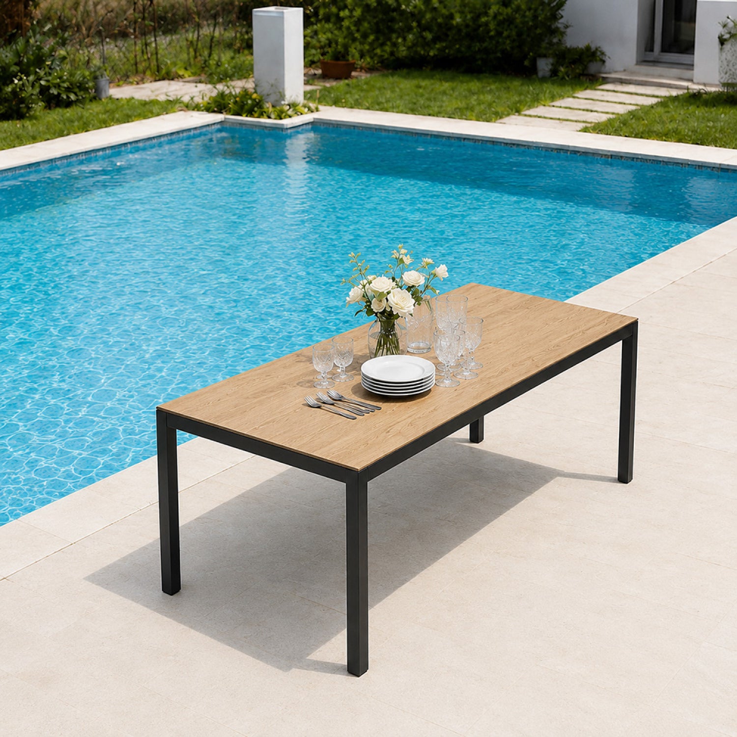 concept-usine-brisbane-table-jardin-240-cm-10-places-effet-bois image 2