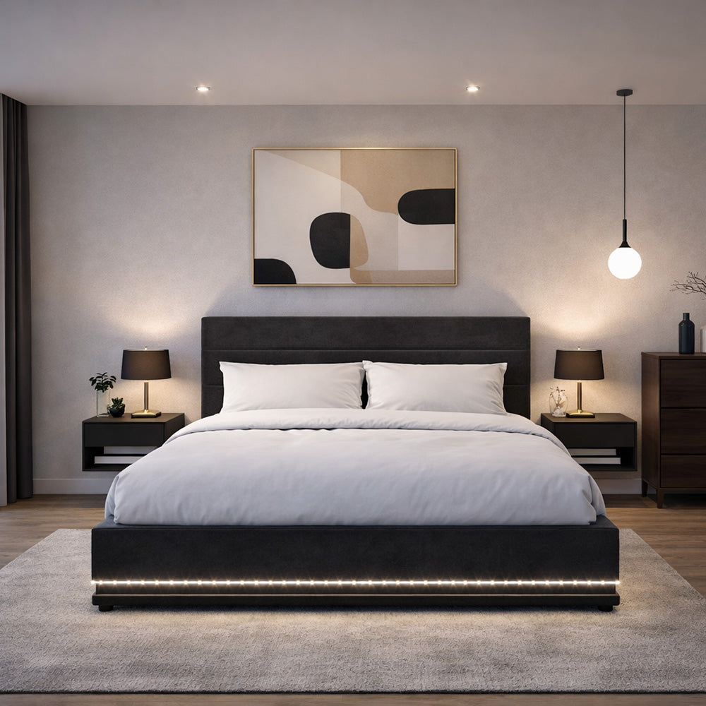 concept-usine-new-york-lit-coffre-140x190-velours-gris-led image 4