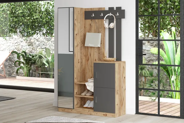 concept-usine-anka-meuble-d-entr-e-bois-gris-avec-miroir image 1