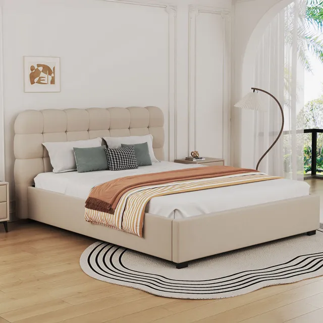 concept-usine-dallas-160x200-lit-coffre-velours-beige image 1