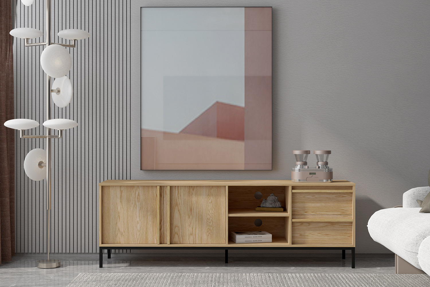 concept-usine-budapest-buffet-bois-180-cm-2-portes-industriel image 1