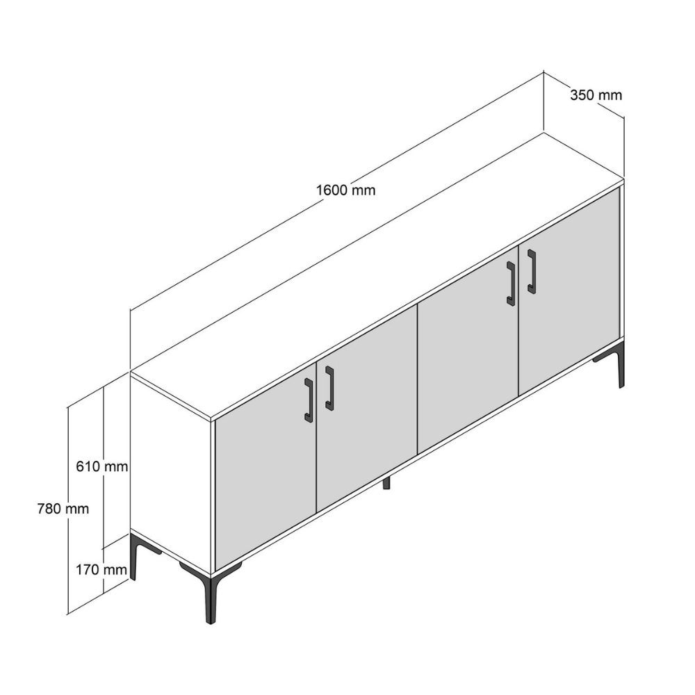 concept-usine-arkel-buffet-160-cm-bois-gris-avec-portes image 5