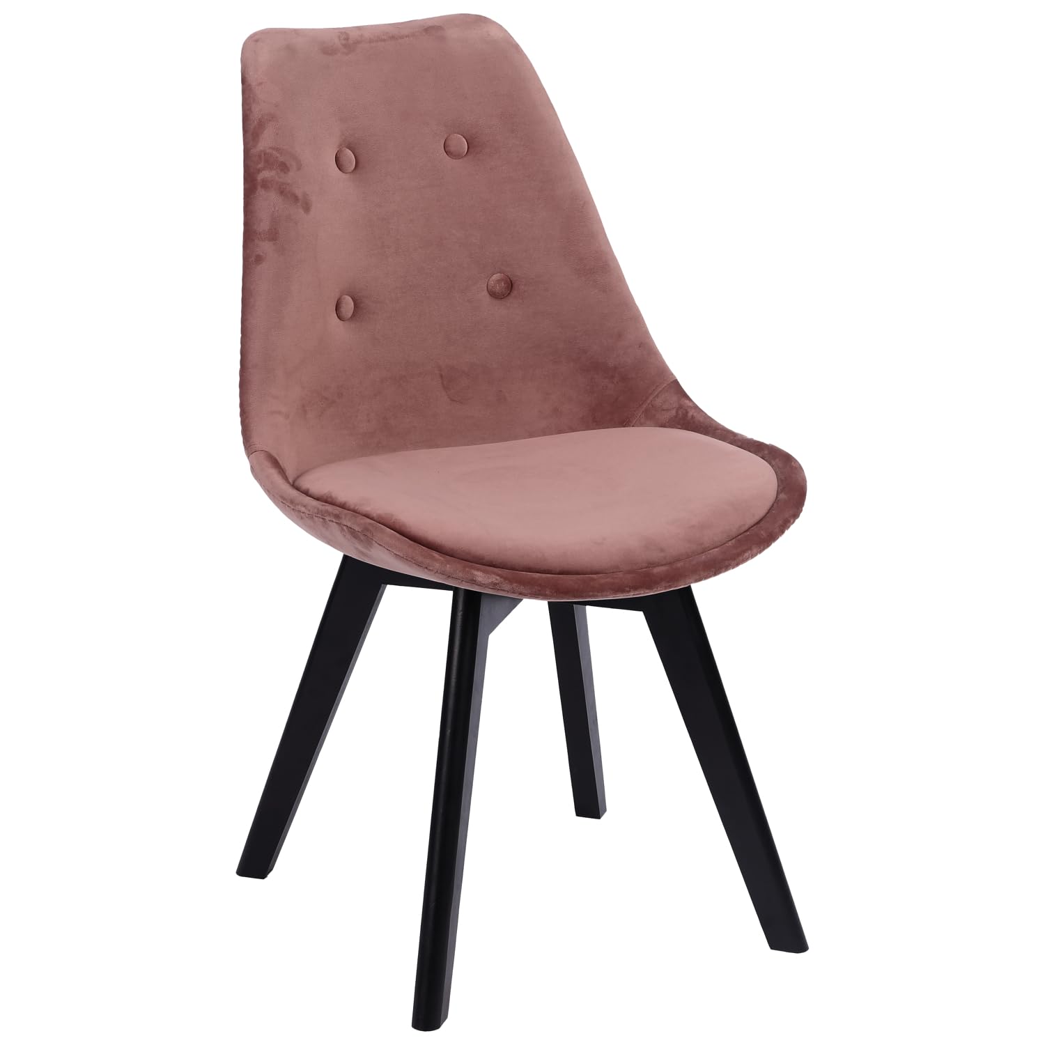 happy-garden-bari-nora-chaise-velours-rose-lot-4-pieds-noirs image 4