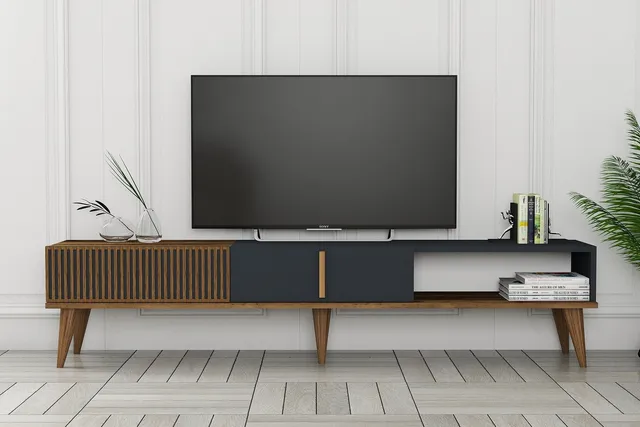 concept-usine-nola-meuble-tv-180-cm-bois-noyer-anthracite image 1