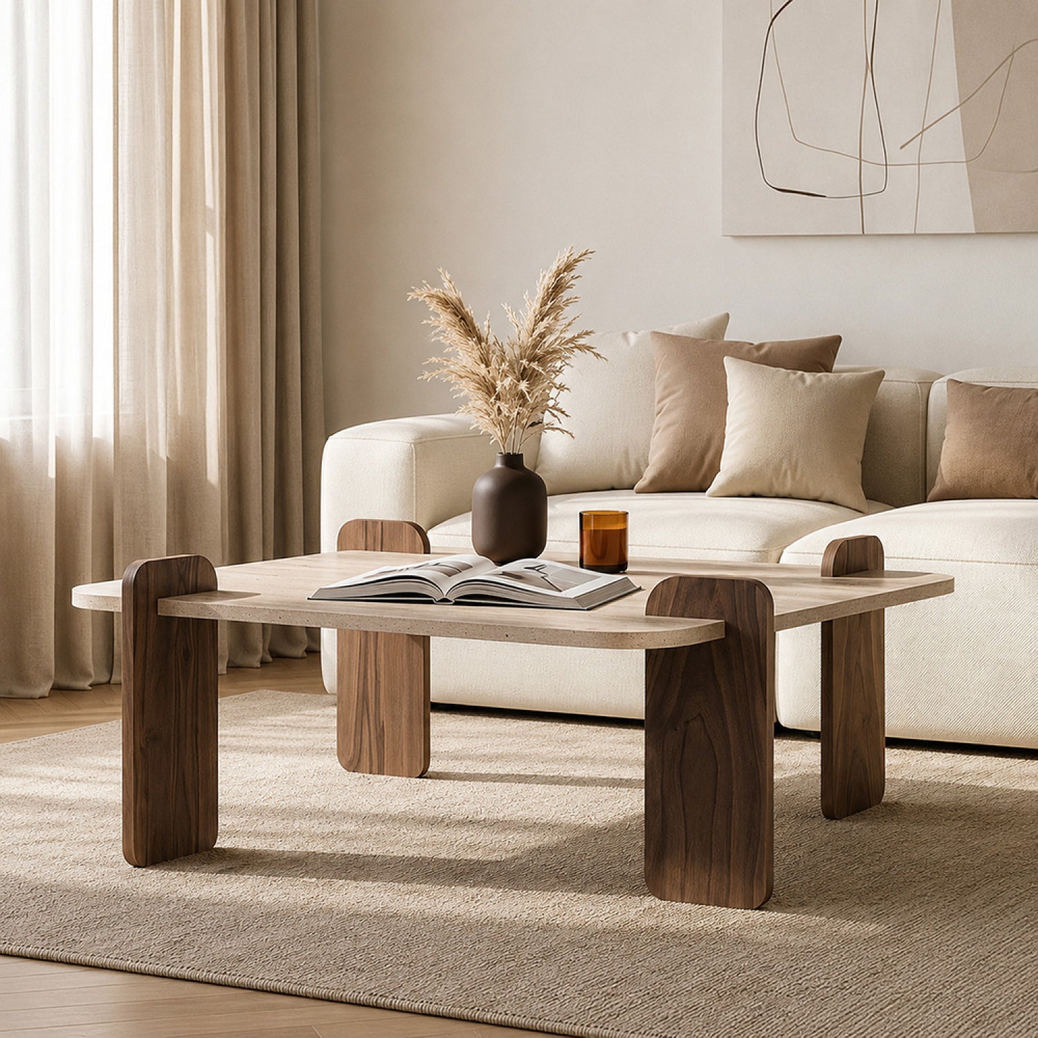 concept-usine-tasi-table-basse-carr-e-beige-90-cm image 1