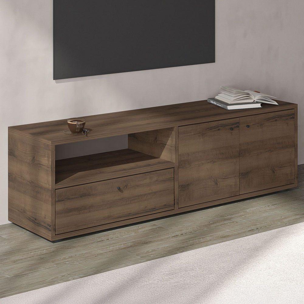 concept-usine-oaki-meuble-tv-bois-fonc-136-cm image 2