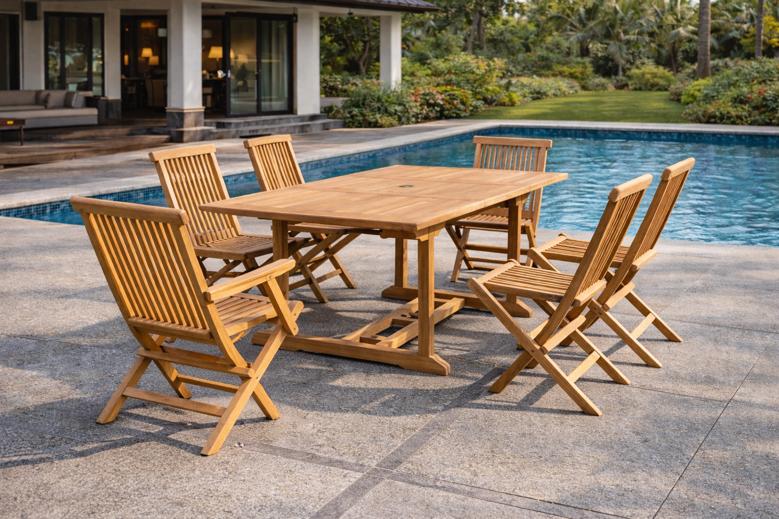 concept-usine-kajang-6-salon-de-jardin-teck-6-chaises-extensible image 2
