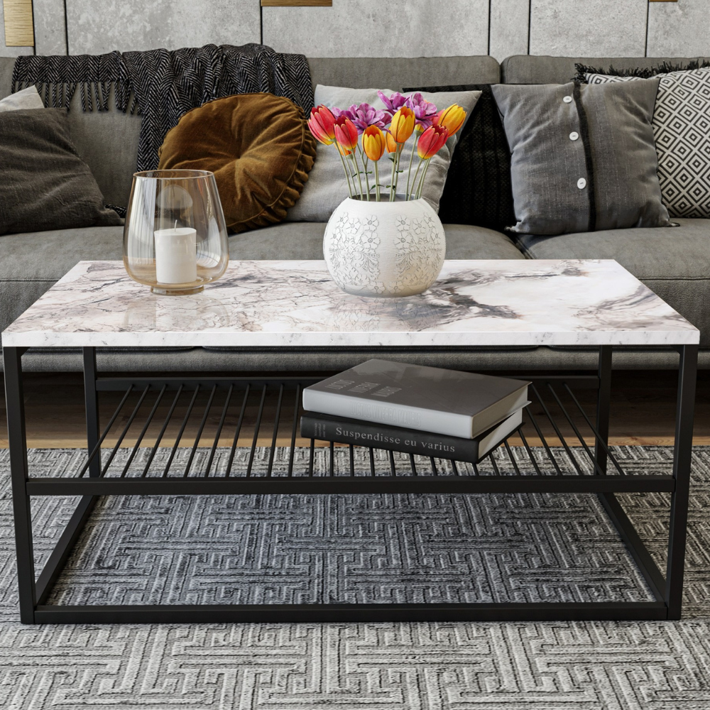 concept-usine-marbel-table-basse-blanc-effet-marbre image 1